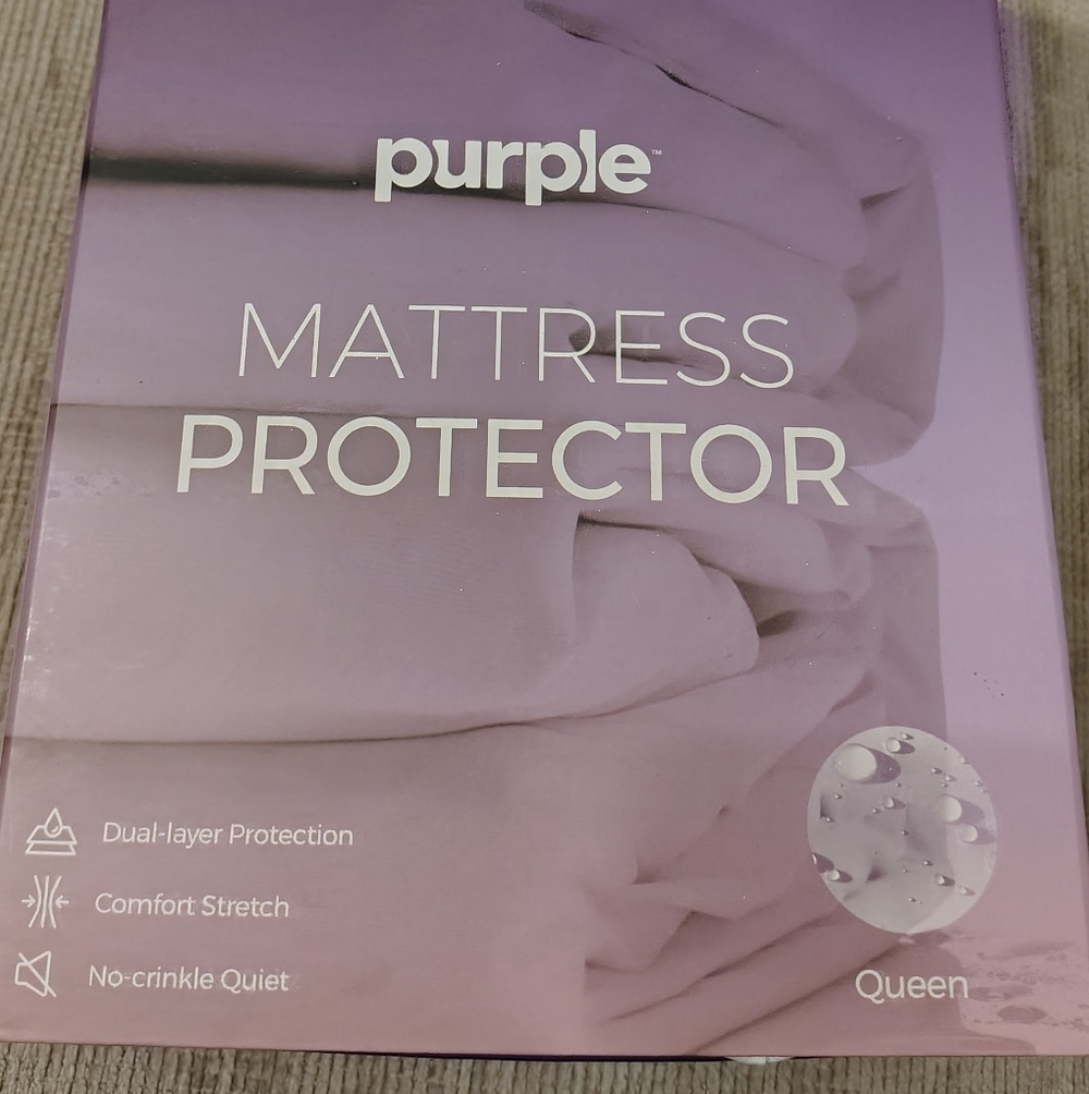 Purple Mattress Protector - Queen Size, White